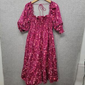 Hill House Pink Floral Mini Dress